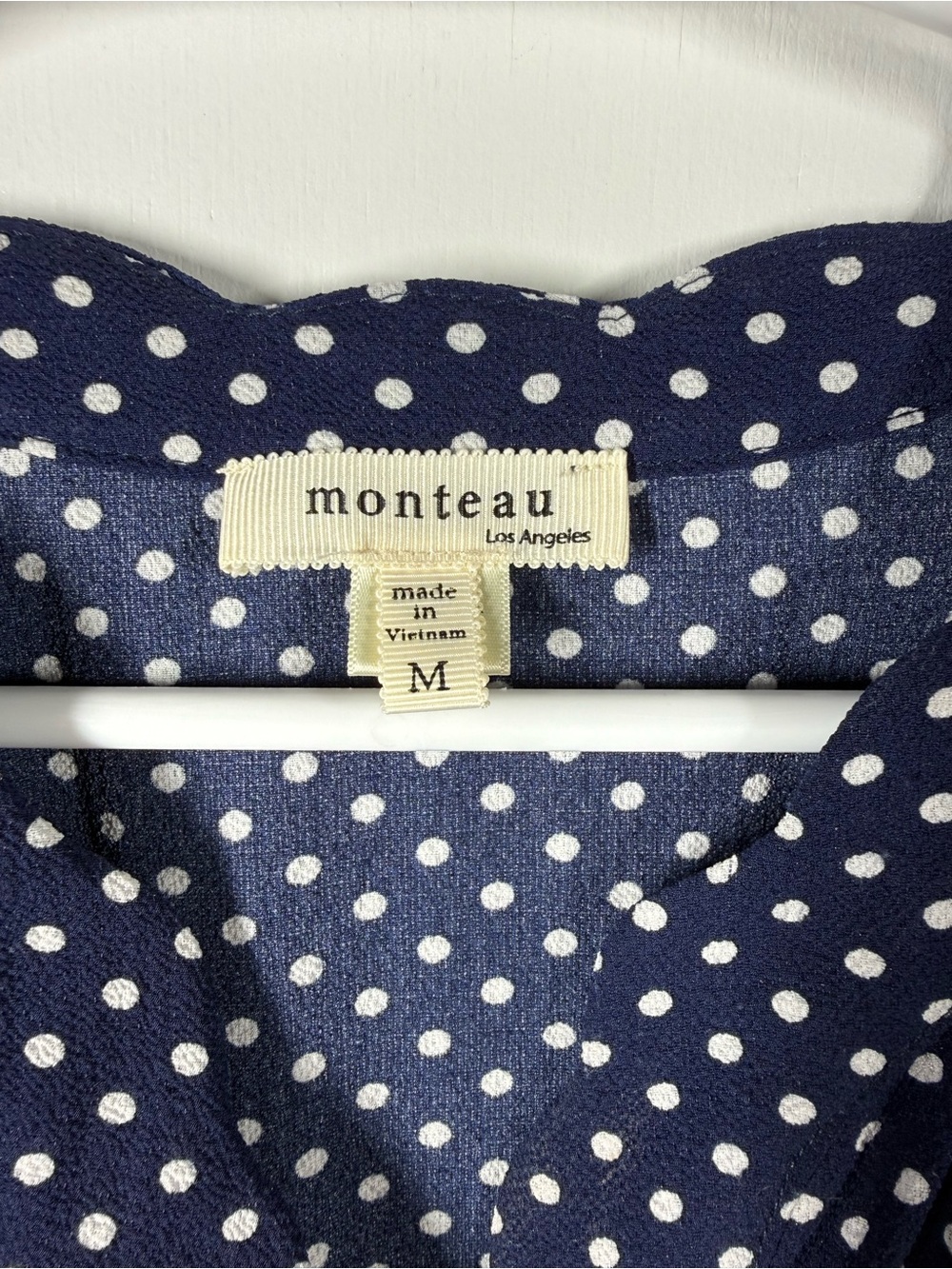 Monteau Navy Polka Dot Flutter Sleeve Tie Waist Dress - Picture 10 of 12